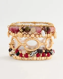 Raspberry Round Stretch Bracelet
