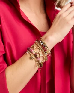 Raspberry Round Stretch Bracelet