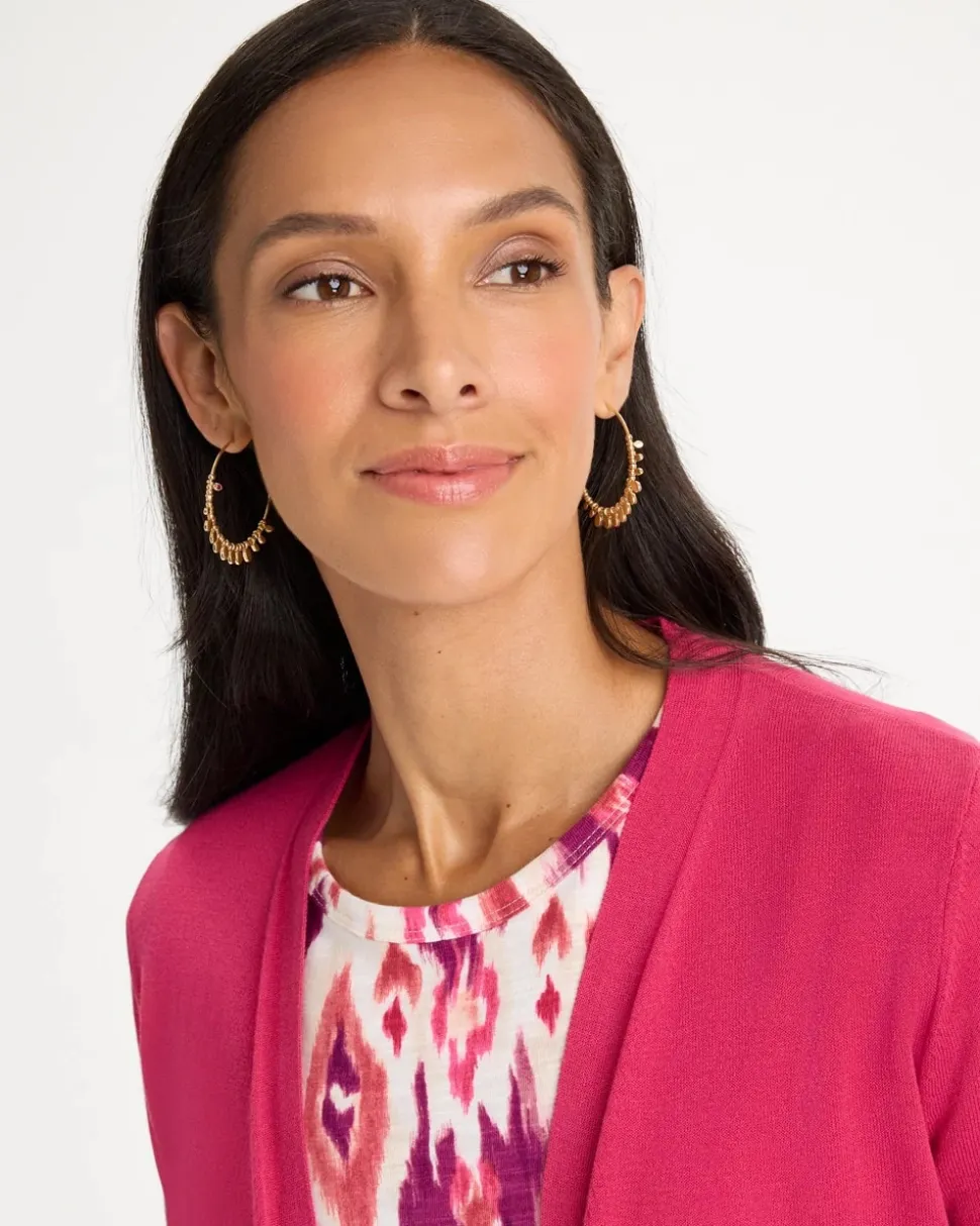 Red Charm Hoop Earrings