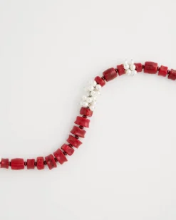 Red Resin Pearlescent Short Necklace