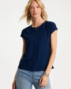 Refined Denim Button Tee