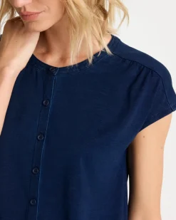Refined Denim Button Tee