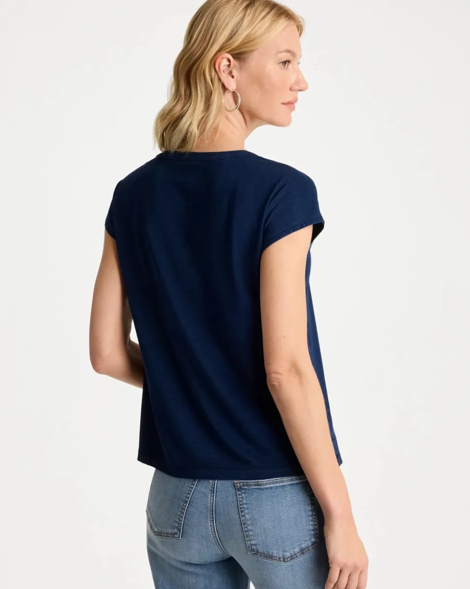 Refined Denim Button Tee