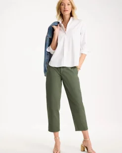 Relaxed Boyfriend Chino Crop Pants