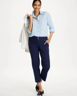Relaxed Linen Crop Pant