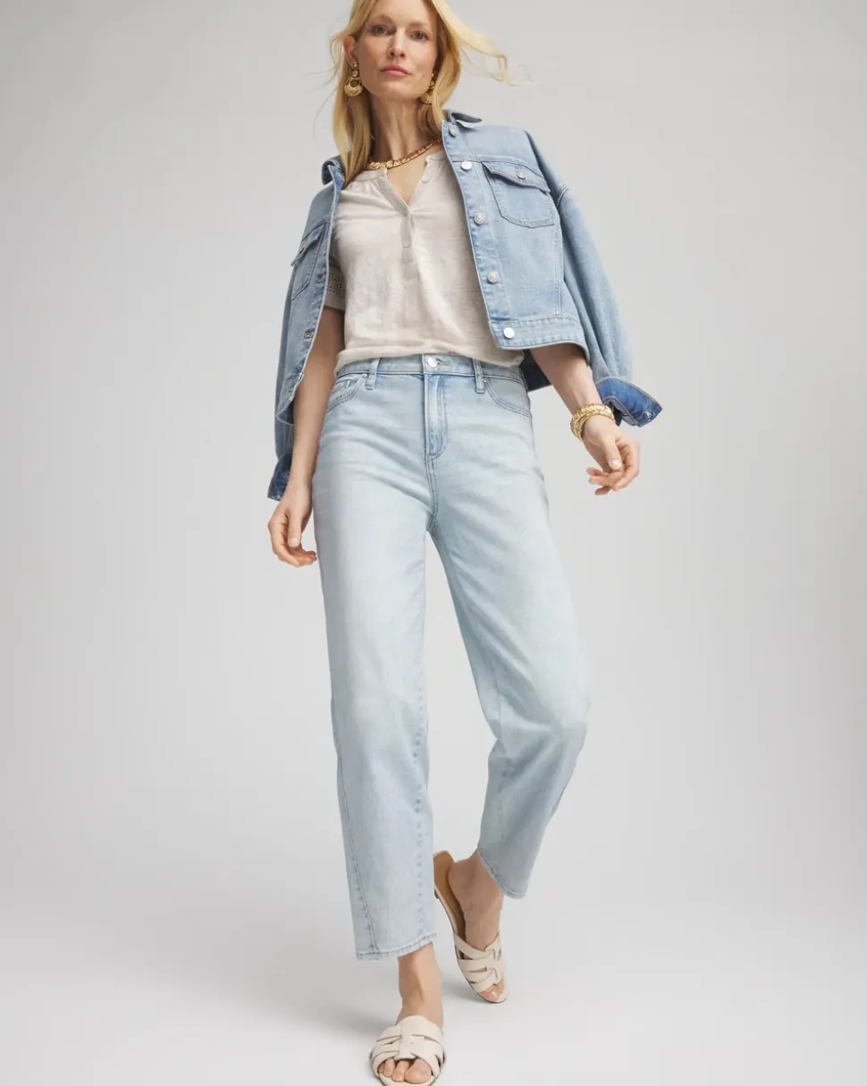 Relaxed Tapered Cropped Jeans