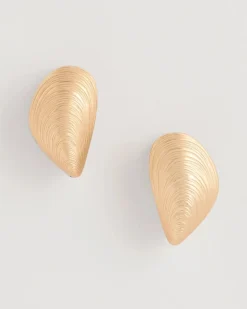 Reversible Mixed-Metal Shell Earrings