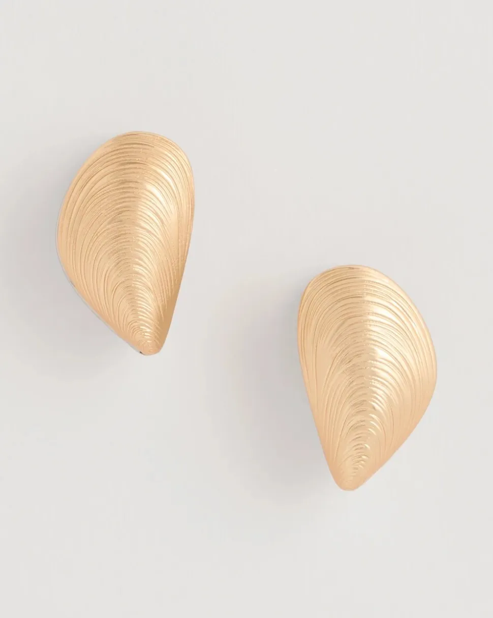 Reversible Mixed-Metal Shell Earrings