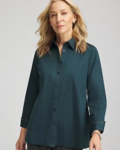 Rhinestone Embellished Poplin Tunic