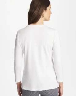 Ribbed Button Crewneck Tee
