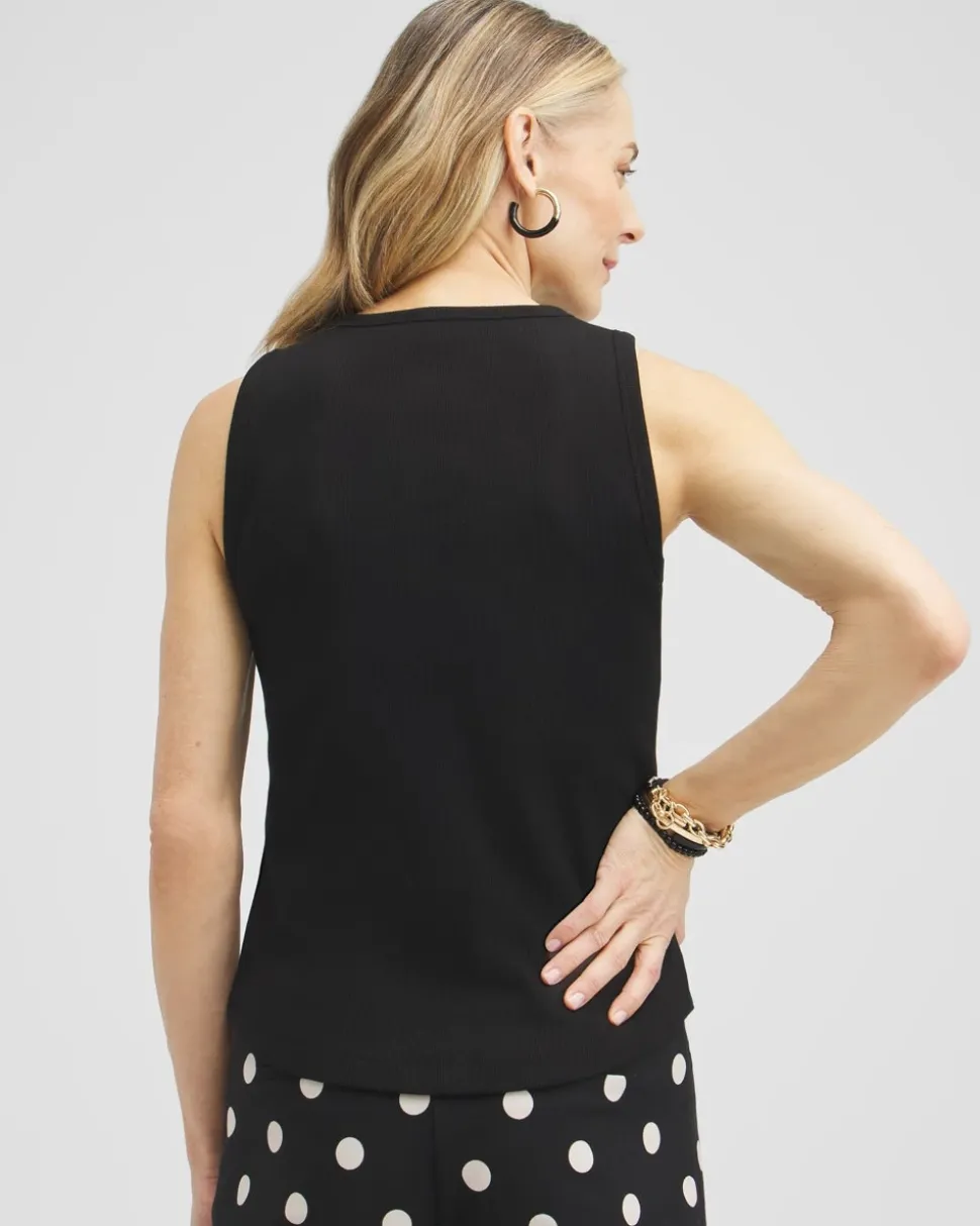 Ribbed High Neck Tank