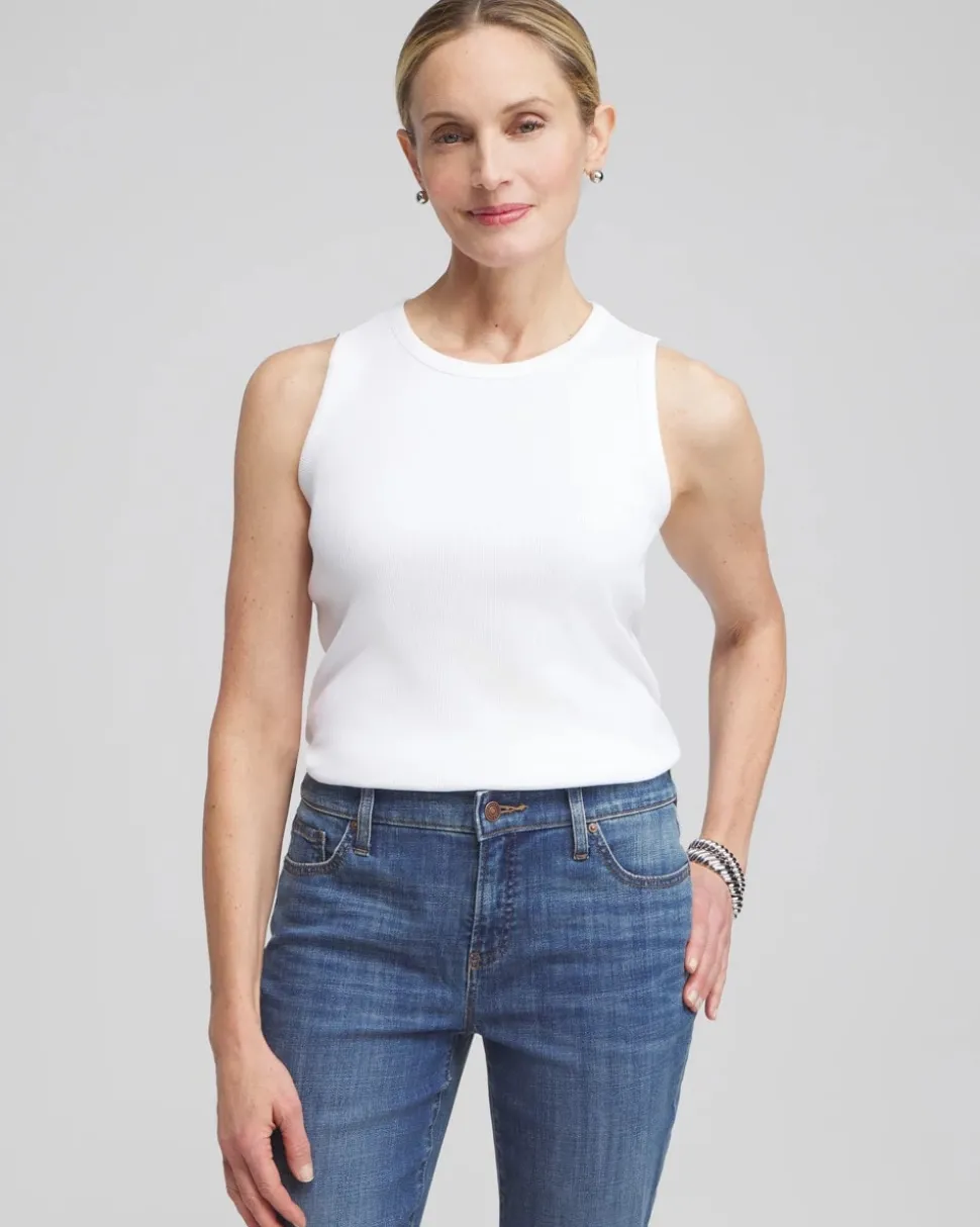 Ribbed High Neck Tank