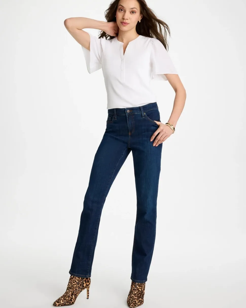 Rib Knit Woven Flutter Sleeve Tee