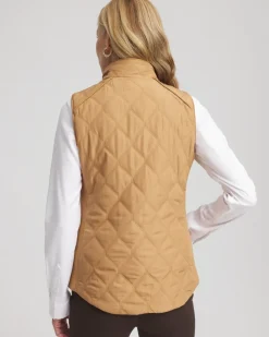 Rib Trim Quilted Vest
