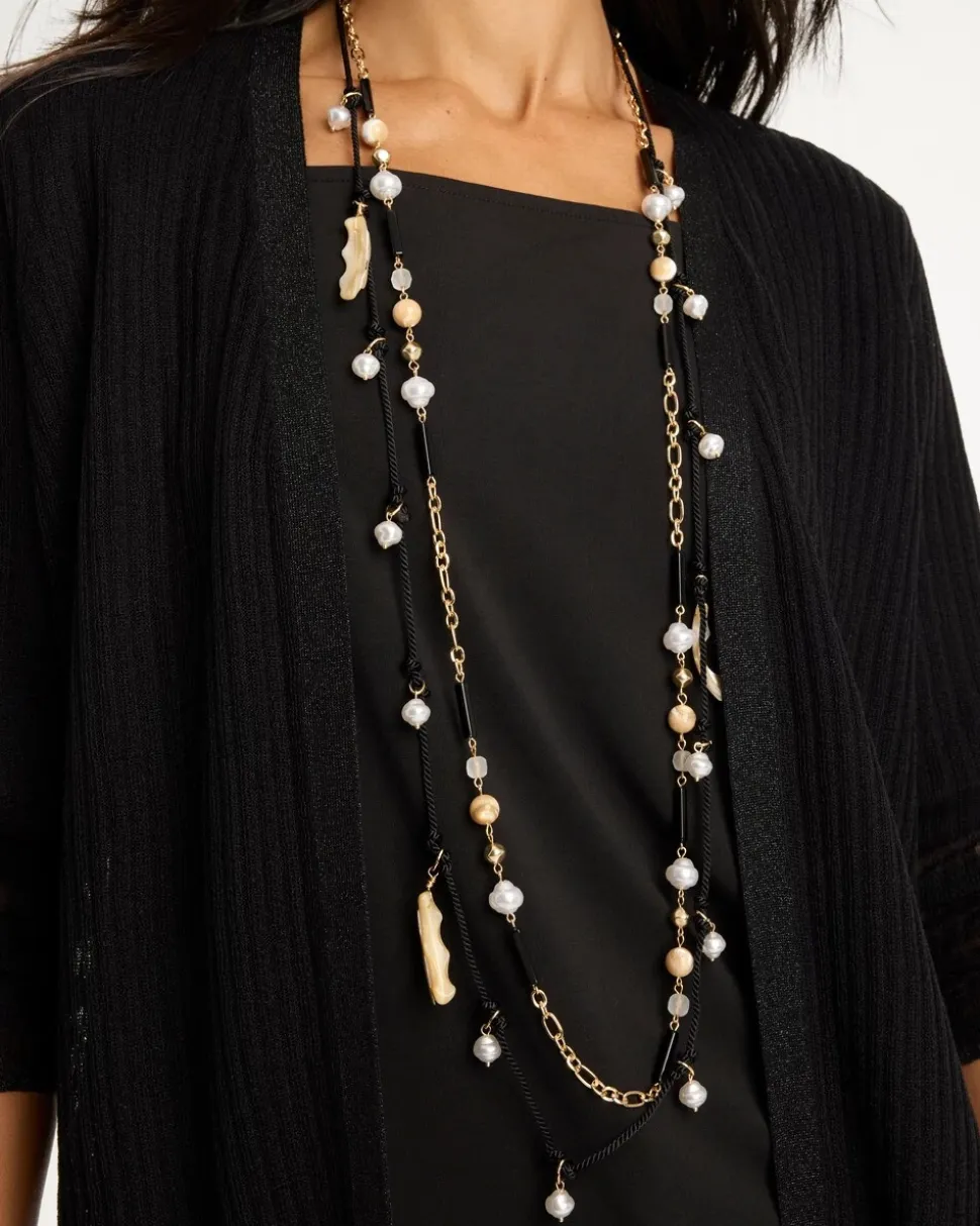 Rope Beaded Multi-Strand Necklace
