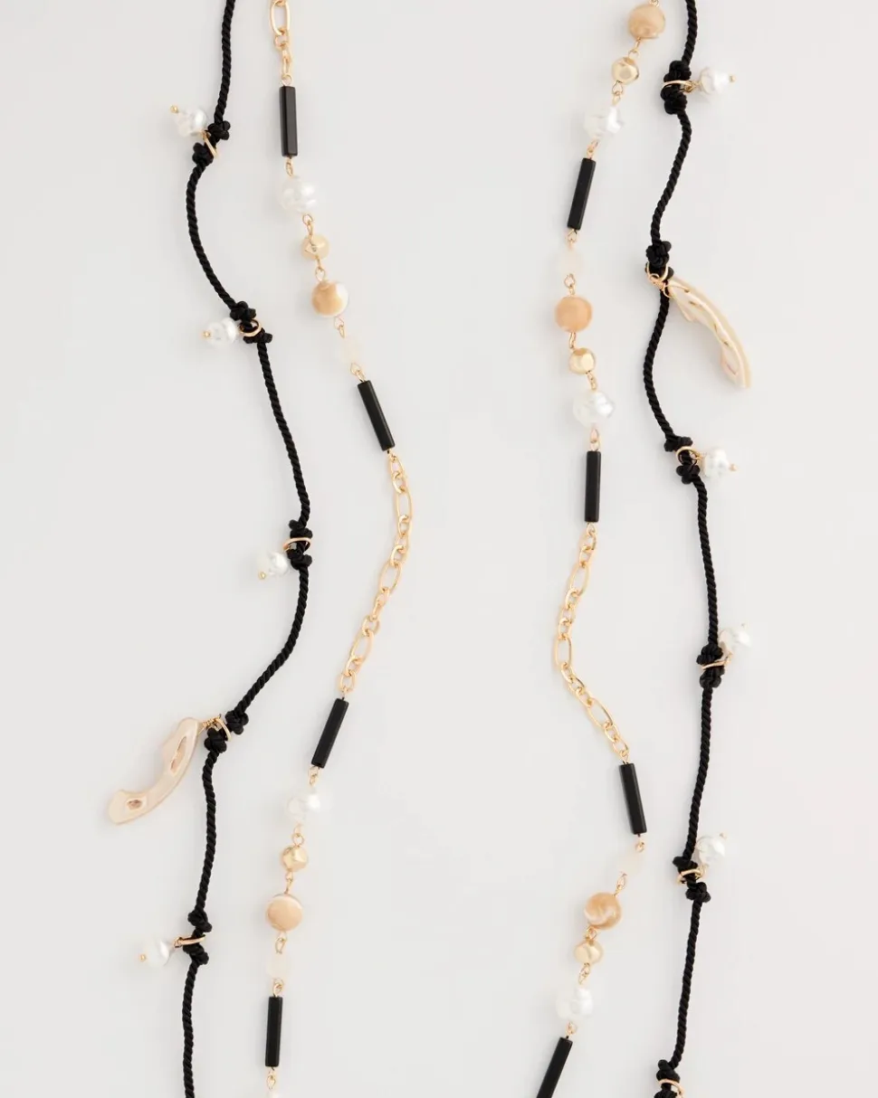 Rope Beaded Multi-Strand Necklace
