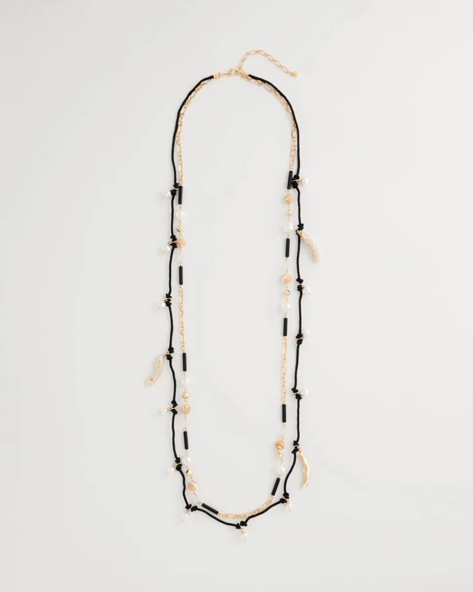 Rope Beaded Multi-Strand Necklace