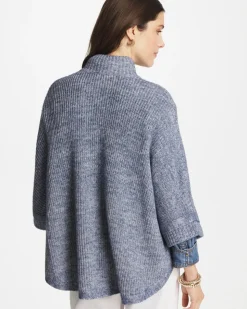 Rounded Hem Zip-Front Ruana