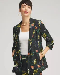 Ruched Sleeve Blazer