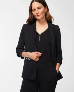 Ruched Sleeve Blazer