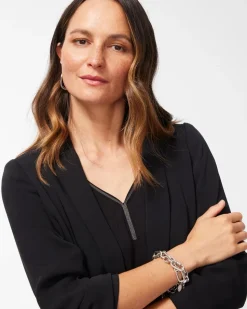 Ruched Sleeve Blazer