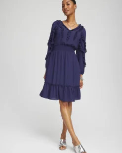 Ruffle Detail Smock Waist Dress