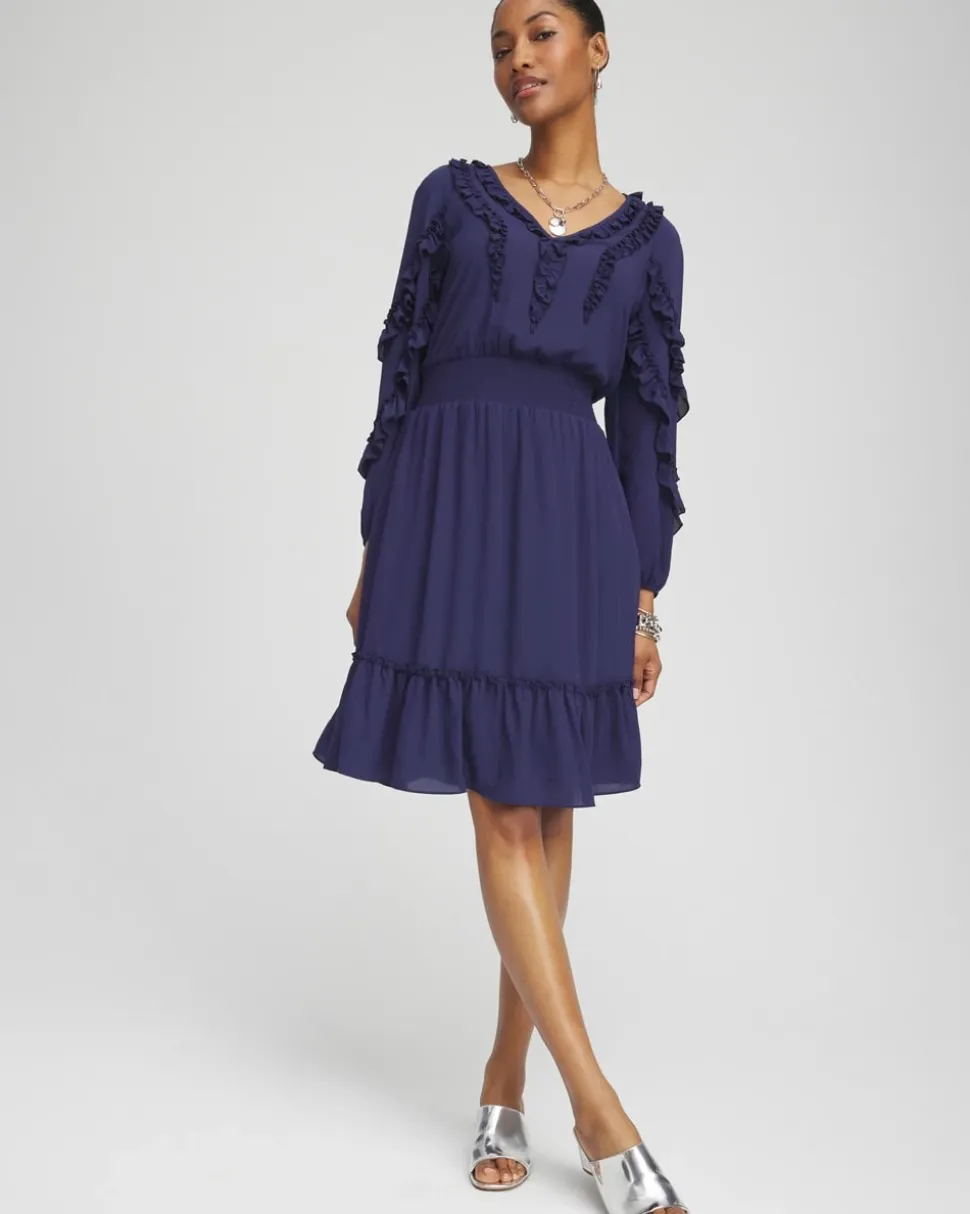 Ruffle Detail Smock Waist Dress