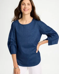 Ruffled Sleeve Knit Tee