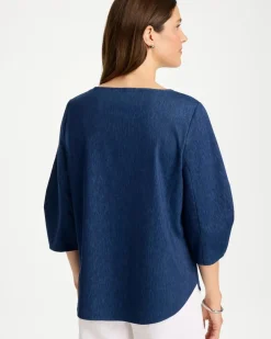 Ruffled Sleeve Knit Tee