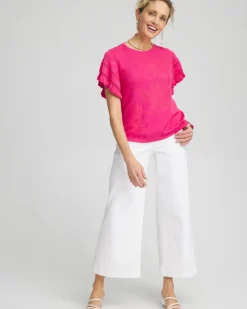 Ruffle Sleeve Pullover Sweater