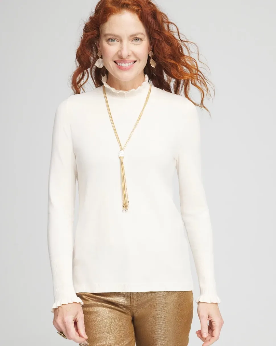 Ruffle Turtleneck Sweater
