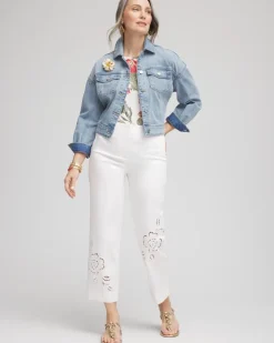 Sateen Cutout Cropped Pants