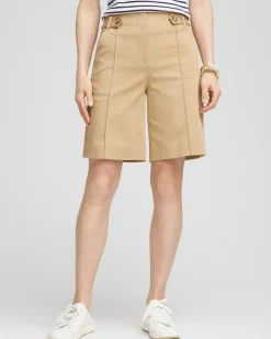 Sateen Tab-Front A-line Shorts