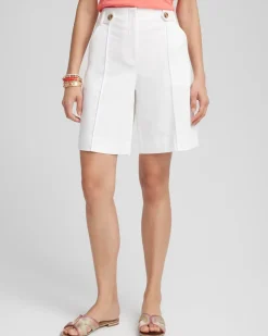Sateen Tab-Front A-line Shorts