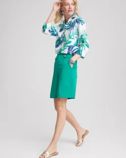 Sateen Tab-Front A-line Shorts