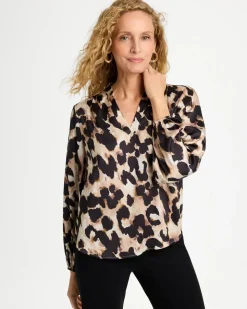 Satin Animal Print Blouse