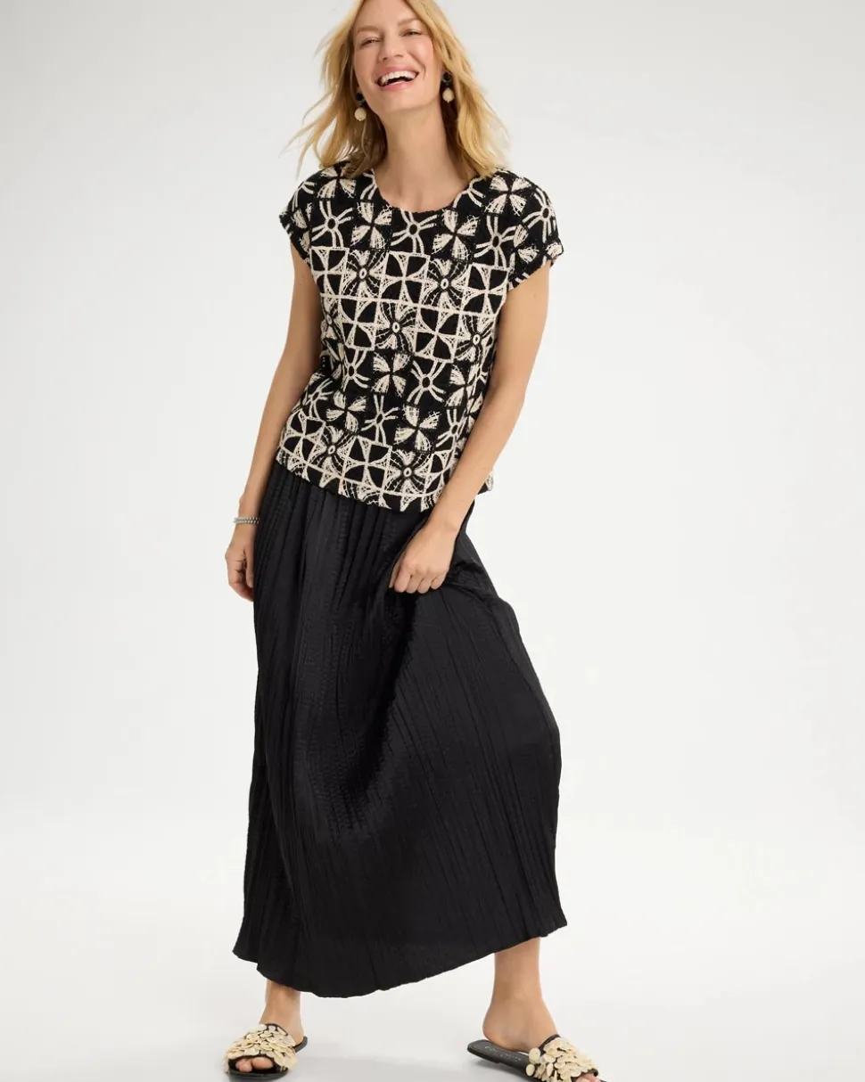 Satin Crinkle Maxi Skirt