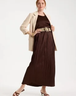 Satin Crinkle Maxi Skirt