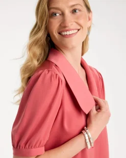 Satin Peter Pan Collar Blouse