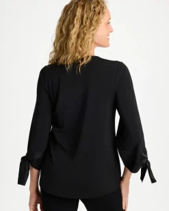 Satin Tie-Sleeve Top