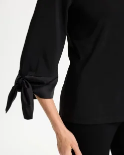 Satin Tie-Sleeve Top