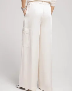 Satin Wide Leg Cargo Pants
