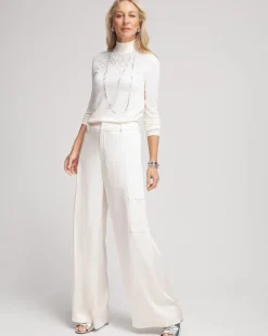 Satin Wide Leg Cargo Pants