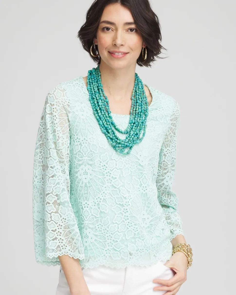 Scalloped Hem Lace Top