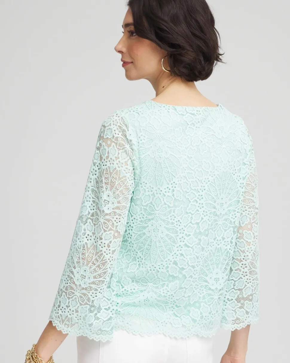 Scalloped Hem Lace Top