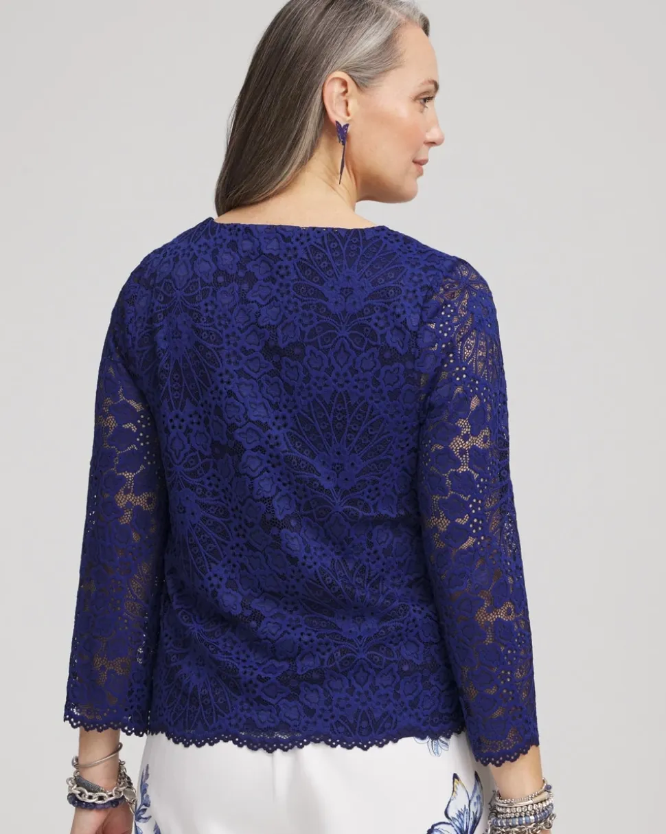 Scalloped Hem Lace Top
