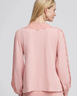 Scalloped-Lace Pima Top