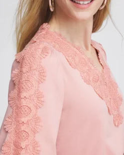 Scalloped-Lace Pima Top