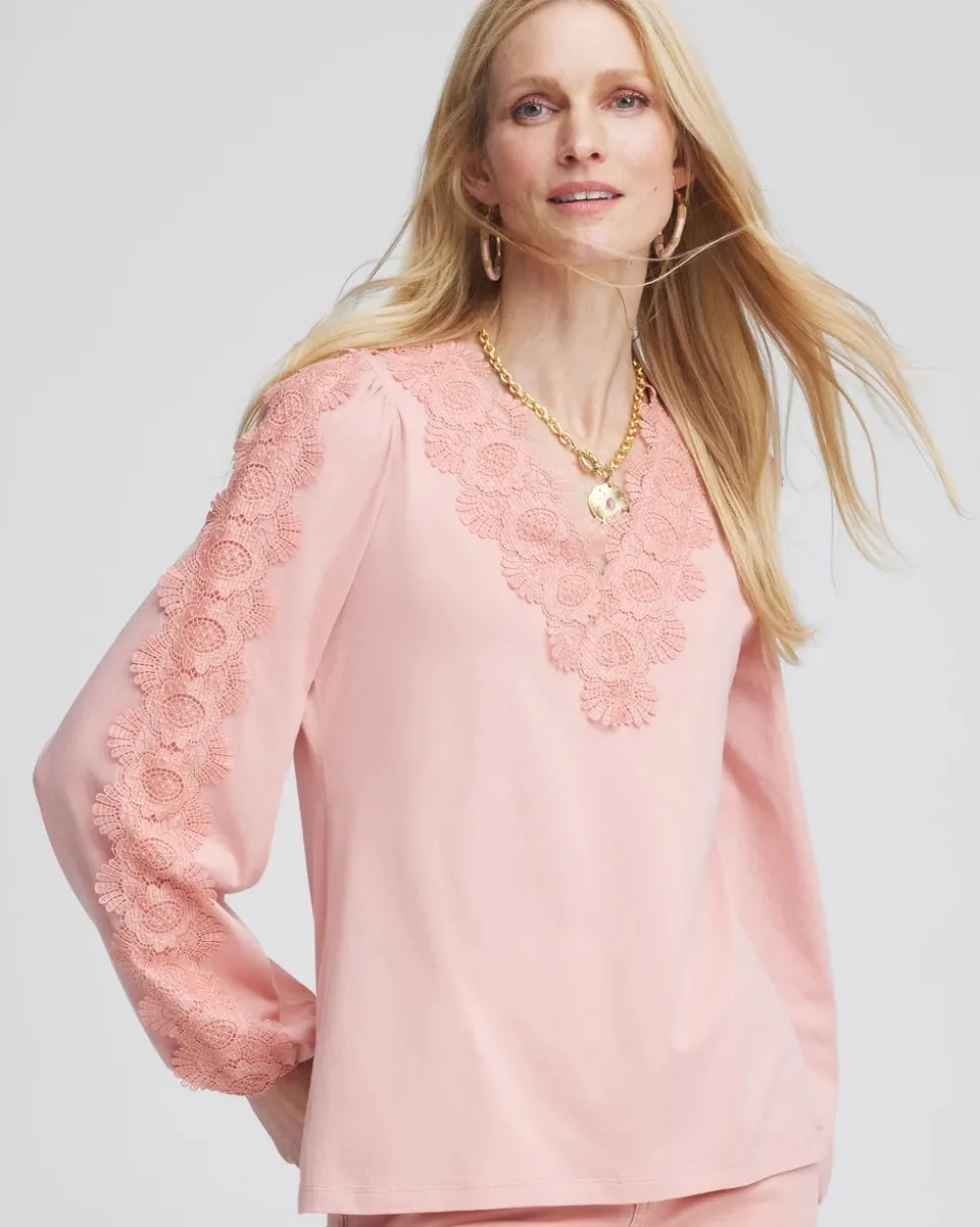 Scalloped-Lace Pima Top