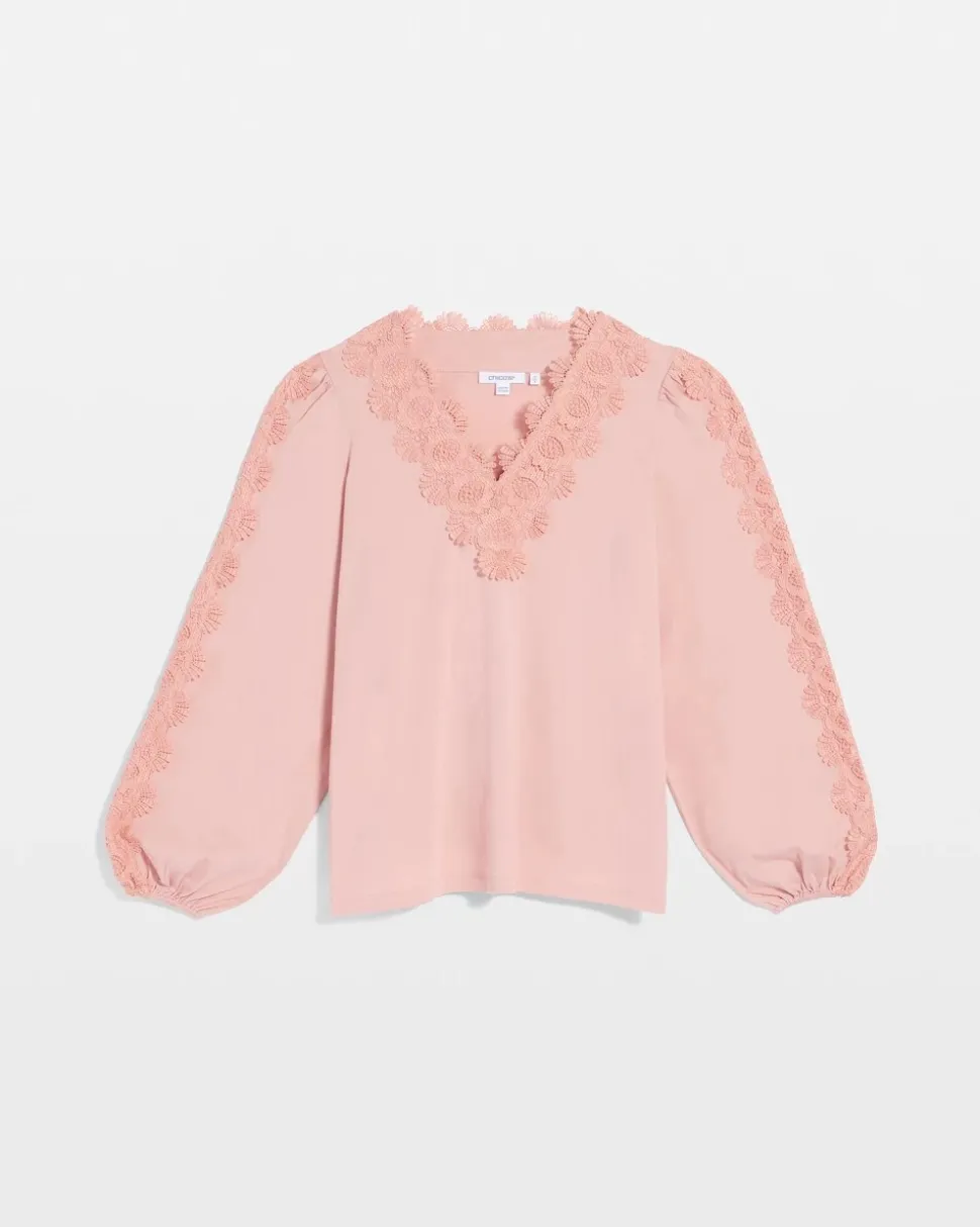 Scalloped-Lace Pima Top